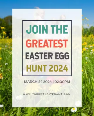 Playful Spring Easter Egg Hunt Celebration Poster Template