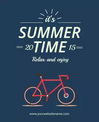 Playful Summer Bicycle Relaxation Poster Template