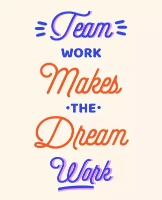 Playful Typography Inspirational Teamwork Poster Template