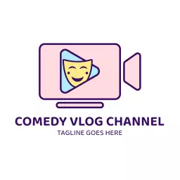 Playful Video Camera Design Embracing Comedy Vlogger Logo Template