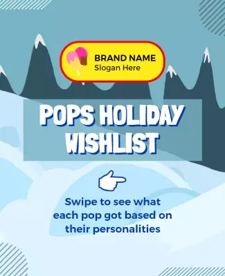 Playful Winter Landscape Pops Holiday Wishlist Poster Template
