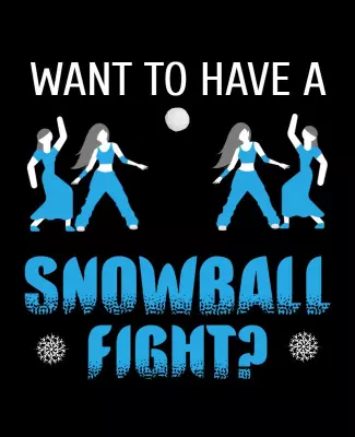 Playful Winter Snowball Fight Fun Activity Poster Template
