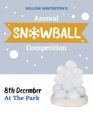 Playful Winter-Themed Snowball Competition Poster Template