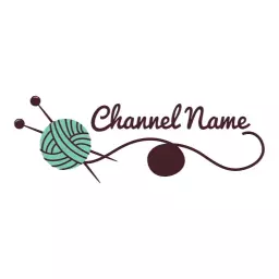 Playful Yarn Ball Design for Crafting YouTube Channel Logo Template