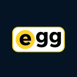 Playful Yellow and Black Egg Design for Custom Branding Logo Template