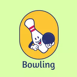 Playful Yellow Bowling Character with a Black Ball Logo Template