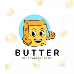 Playful Yellow Butter Character Bringing Joy to Cooking Logo Template