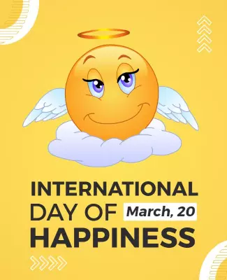 Playful Yellow Smiley Face Happiness Celebration Poster Template