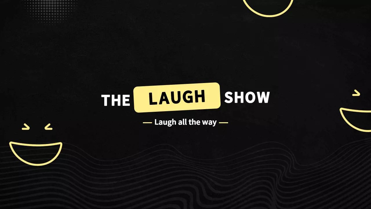 Playful Yellow Smiley Faces Against Black YouTube Banner Template