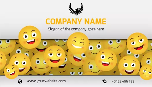 Playful Yellow Smileys Fun Business Card Template