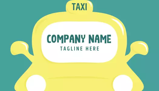 Playful Yellow Taxi Service Business Card Template