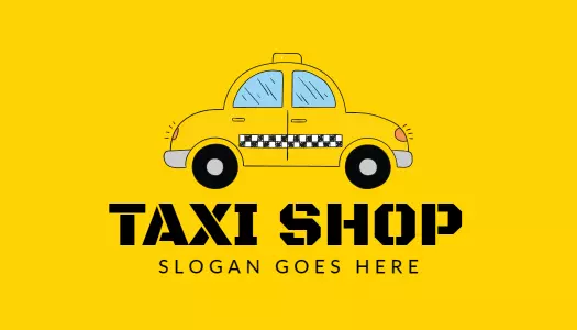 Playful Yellow Taxi Theme for Taxi Shop Business Card Template
