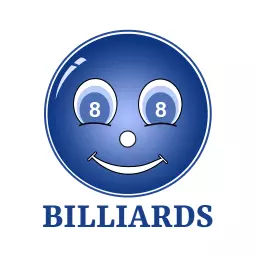 Playfully Smiling Blue 8-Ball Design for Billiards Logo Template