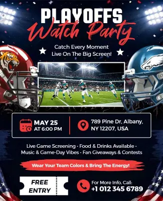 Playoffs Watch Party Flyer Template