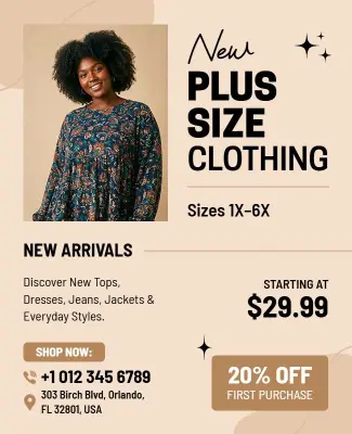 Plus Size Fashion New Arrivals Flyer Template
