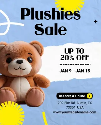 Plushies Discount Sale Poster Template