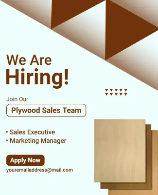 Plywood Sales Team Hiring Flyer Template