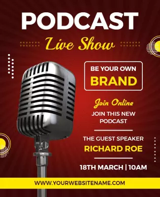 Podcast Live Show Event Flyer Template