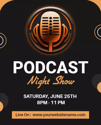 Podcast Night Show Event Flyer Template