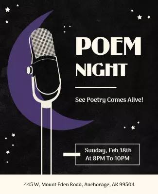 Poetry Reading Night Event Flyer Template
