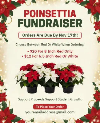 Poinsettia Fundraiser Event Flyer Template
