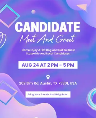 Political Candidate Meet and Greet Event Flyer Template