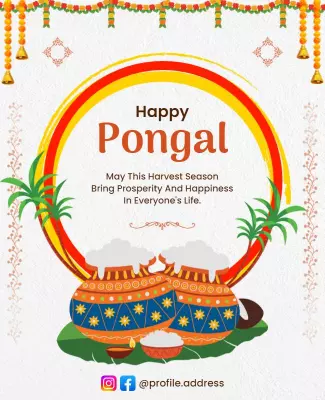 Pongal Harvest Celebration Invitation Flyer Template