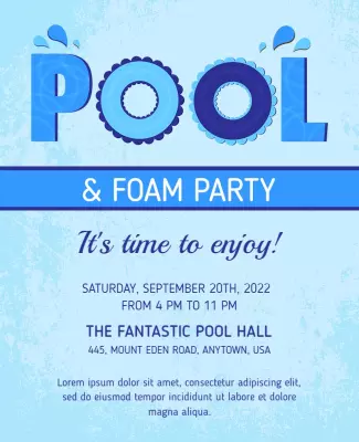 Pool and Foam Party Event Flyer Template