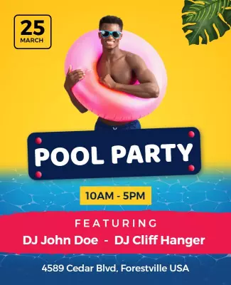 Pool Party Event Featuring Djs Flyer Template
