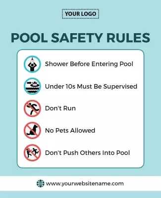 Pool Safety Guidelines Instructional Flyer Template