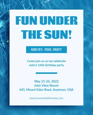 Poolside Birthday Party Celebration Flyer Template