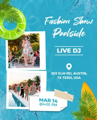 Poolside Fashion Show Event Flyer Template