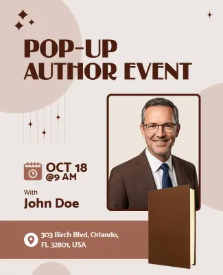 Pop-up Author Book Signing Event Poster Template