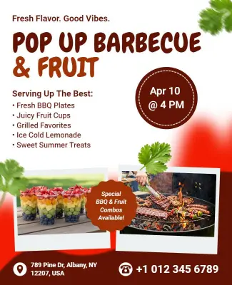 Pop up Barbecue and Fruit Event Flyer Template