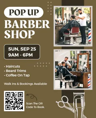 Pop up Barber Shop Event Flyer Template