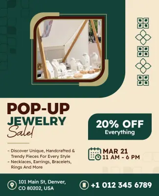 Pop-up Jewelry Sale Event Flyer Template