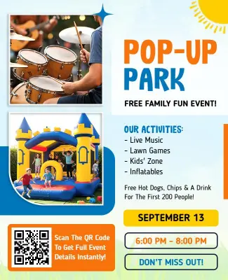Pop-up Park Family Fun Event Flyer Template