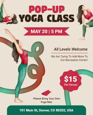 Pop-up Yoga Class Flyer Template