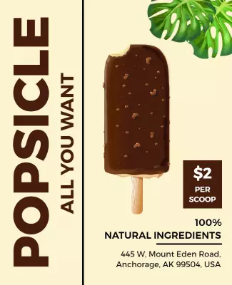Promotional Popsicle Dessert Flyer Template