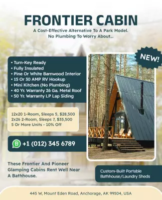 Portable Cabin Rental Service Flyer Template