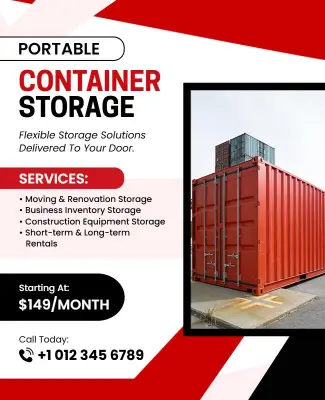 Portable Container Storage Services Flyer Template