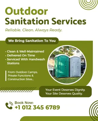 Portable Outdoor Sanitation Services Flyer Template