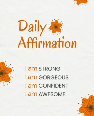 Positive Daily Affirmations Poster Template