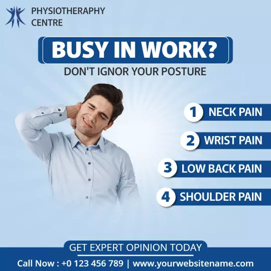 Posture Care Tips for Busy Professionals with Pain Symptoms Ad Template