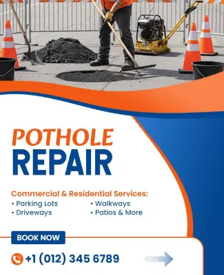 Pothole Repair Services Advertising Flyer Template
