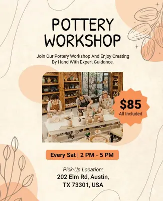 Pottery Workshop Promotional Flyer Template