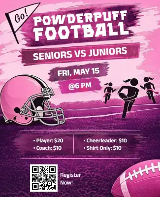 Powderpuff Football Event Flyer Template