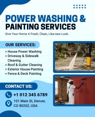 Power Washing and Painting Services Flyer Template