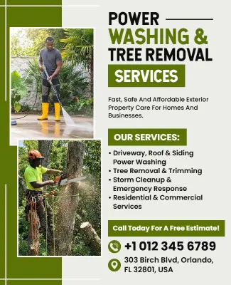 Power Washing and Tree Removal Flyer Template
