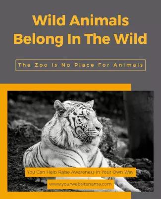 Powerful Black and White Wildlife Awareness Poster Template